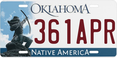 OK license plate 361APR