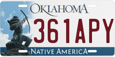 OK license plate 361APY