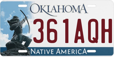 OK license plate 361AQH