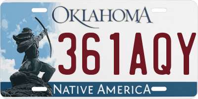OK license plate 361AQY