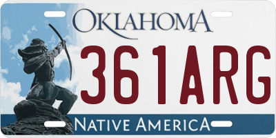 OK license plate 361ARG