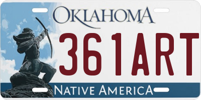 OK license plate 361ART