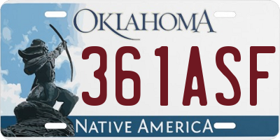 OK license plate 361ASF