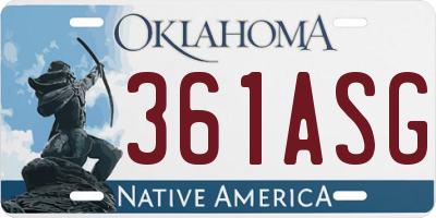 OK license plate 361ASG