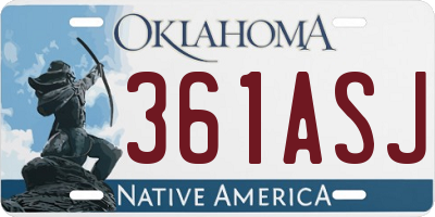 OK license plate 361ASJ