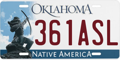 OK license plate 361ASL