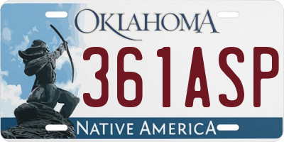 OK license plate 361ASP