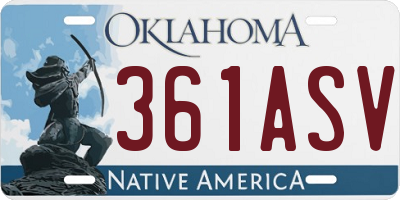 OK license plate 361ASV
