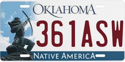 OK license plate 361ASW