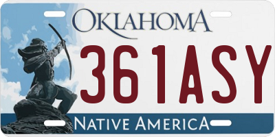 OK license plate 361ASY