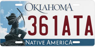 OK license plate 361ATA