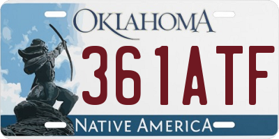 OK license plate 361ATF