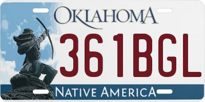 OK license plate 361BGL