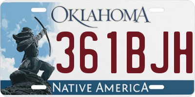 OK license plate 361BJH