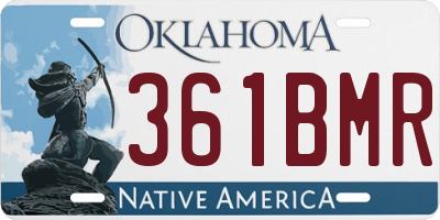 OK license plate 361BMR