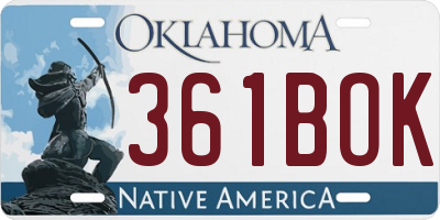 OK license plate 361BOK