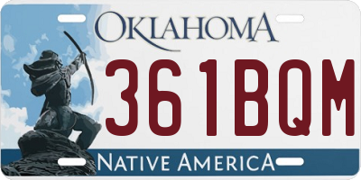 OK license plate 361BQM