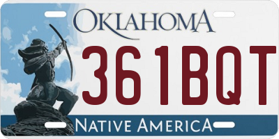 OK license plate 361BQT