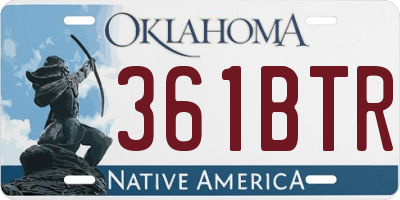 OK license plate 361BTR
