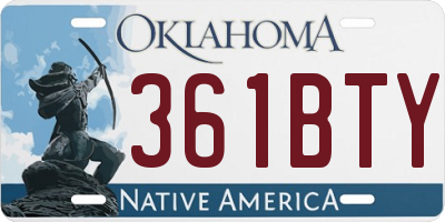 OK license plate 361BTY