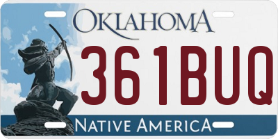 OK license plate 361BUQ