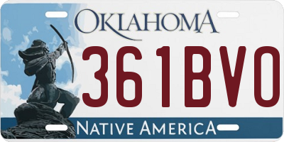 OK license plate 361BVO