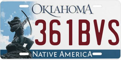 OK license plate 361BVS