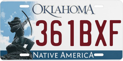 OK license plate 361BXF