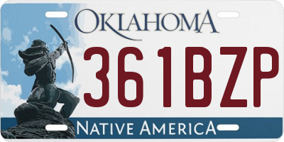OK license plate 361BZP