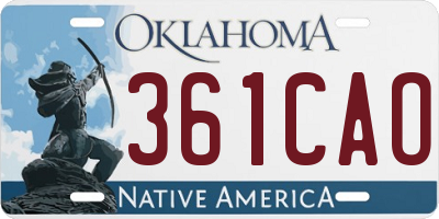 OK license plate 361CAO