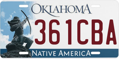 OK license plate 361CBA