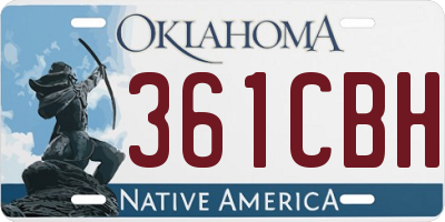 OK license plate 361CBH