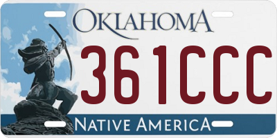 OK license plate 361CCC