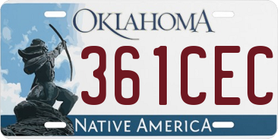 OK license plate 361CEC