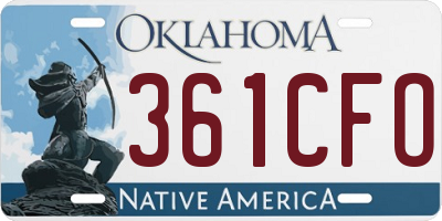 OK license plate 361CFO