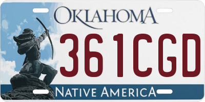 OK license plate 361CGD