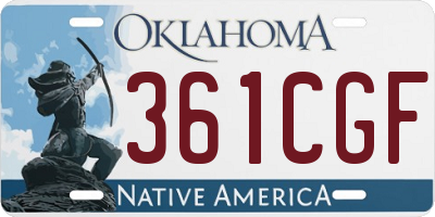 OK license plate 361CGF