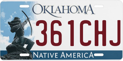 OK license plate 361CHJ