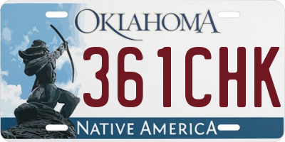 OK license plate 361CHK