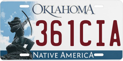 OK license plate 361CIA