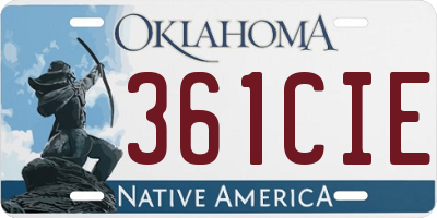 OK license plate 361CIE