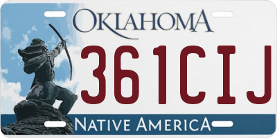 OK license plate 361CIJ