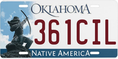 OK license plate 361CIL