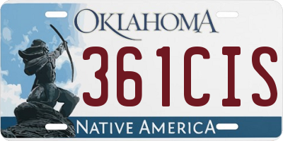 OK license plate 361CIS