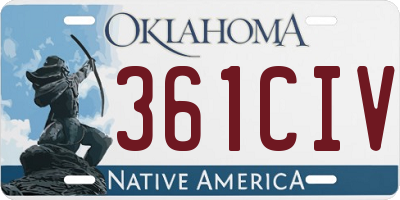 OK license plate 361CIV