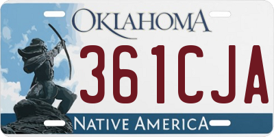OK license plate 361CJA