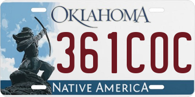 OK license plate 361COC