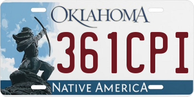 OK license plate 361CPI