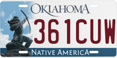 OK license plate 361CUW