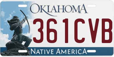 OK license plate 361CVB